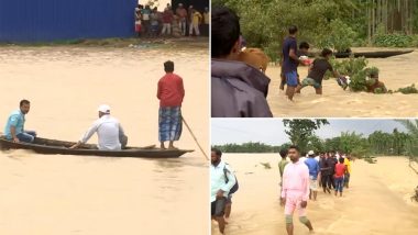 Assam Floods: Flood Situation Worsens in Bherbheri Area, Rescue Operations Underway (Watch Video)